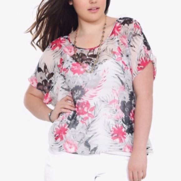 torrid Tops - Torrid | Floral Button Back Blouse